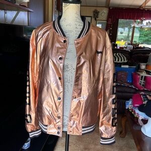 PINK Victoria's Secret Metallic Bomber Jacket